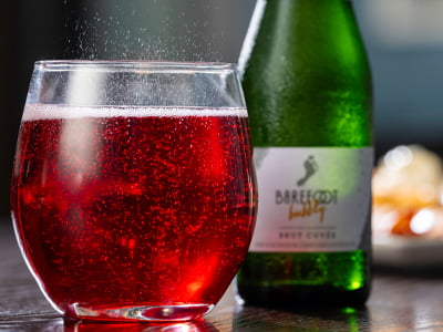 Pomegranate and Barefoot Bubbly Brut Cuvée.