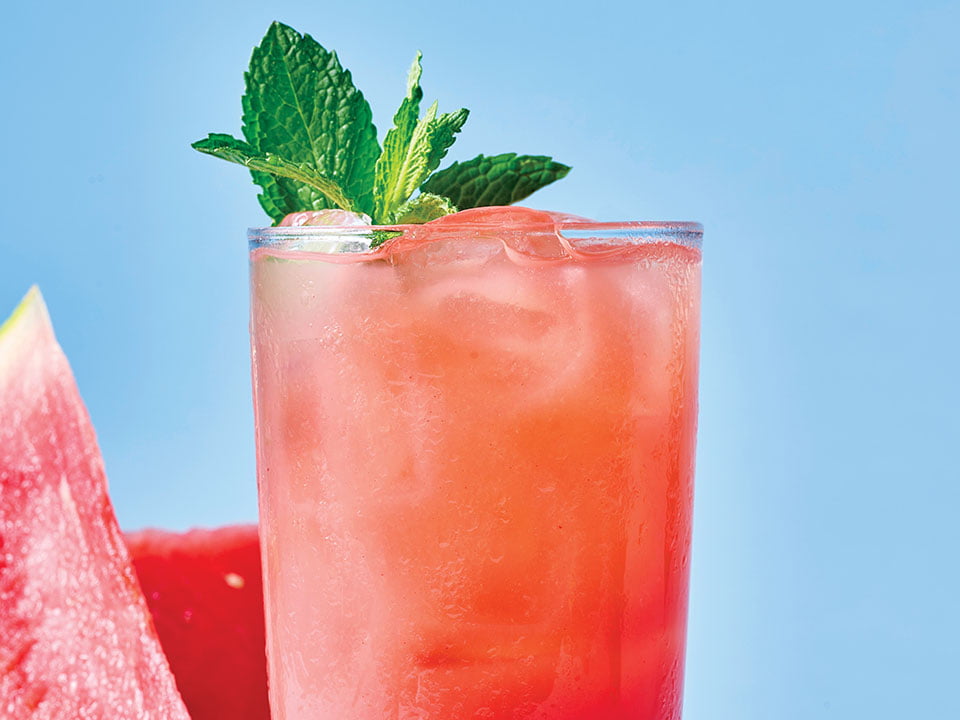 Watermelon, pineapple, lime and mint.