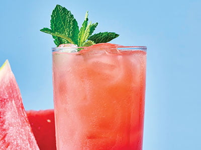 Watermelon, pineapple, lime and mint.