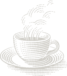 Illustration of steaming coffee cup