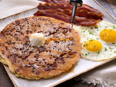 Cinnamon Chip Pancake Breakfast